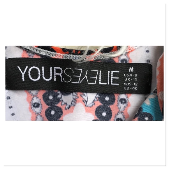 Your Eyes Lie One Piece Cut Out Side Swimsuit Celestial Boho Print Blue Size 8 - Picture 7 of 7